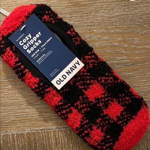 Old Navy Women's Red and Black Gripper Socks